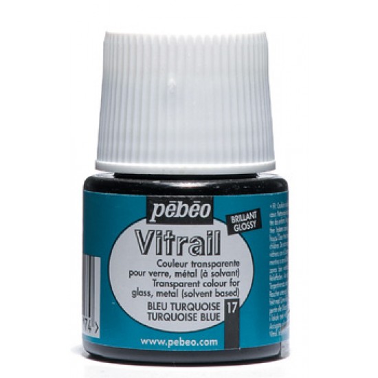 Pebeo Vitrail Διάφανη Βαφή Γυαλιού - 17 Μπλε Τυρκουάζ